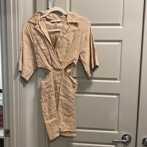 Zara Tan Cutout Summer Mini Dress